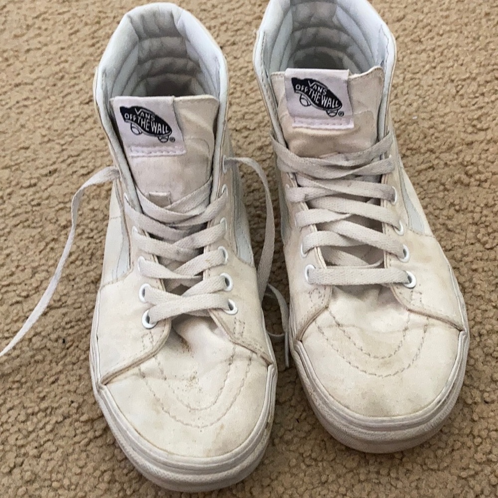 White High Top Vans Broken In
